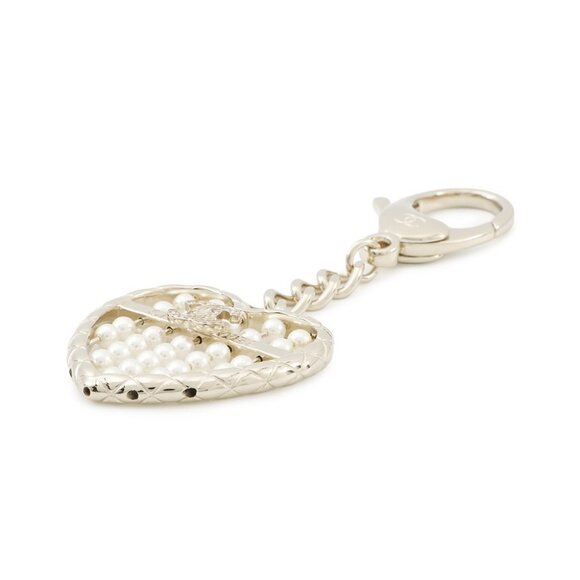 CHANEL Heart Bag Charm PG/Faux Pearl ABG045 - Picture 3 of 10